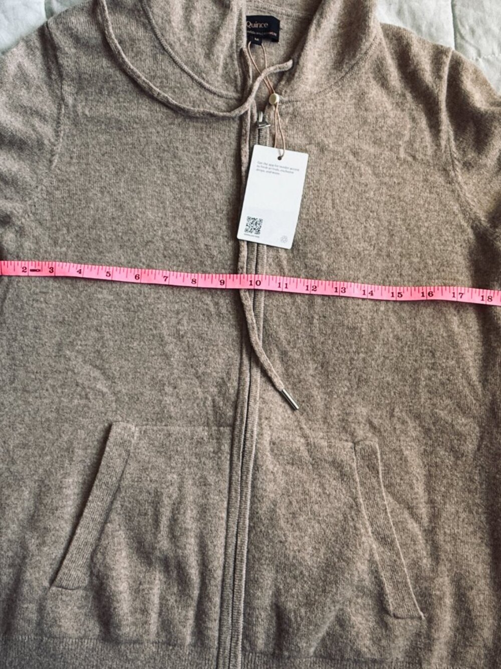 Quince Mongolian Cashmere Full Zip Hoodie Oatmeal M NWT - Picture 4 of 9